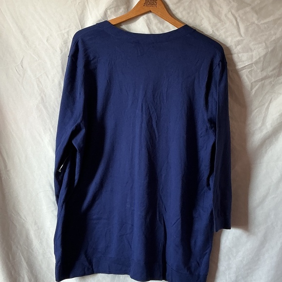 Lauren Ralph Lauren blue cardigan sweater 3/4 sleeves size - Picture 2 of 5